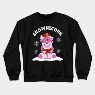 Snow unicorn , Snownicorn Christmas unicorn t-shirt design Crewneck Sweatshirt